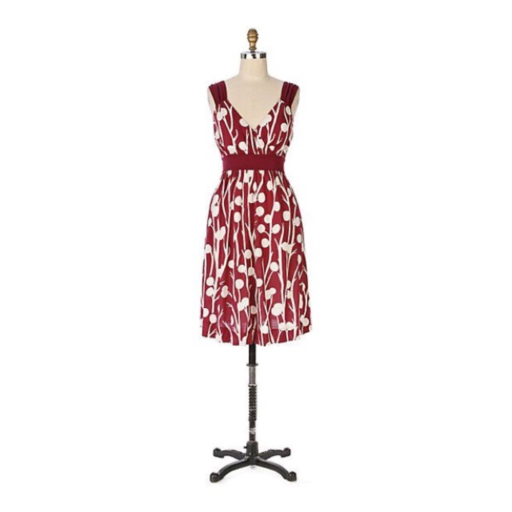 Anthropologie RicRac burgundy cloudberries dress